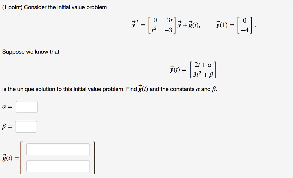 Solved 1 Point Consider The Initial Value Problem 0 4 S Chegg Com