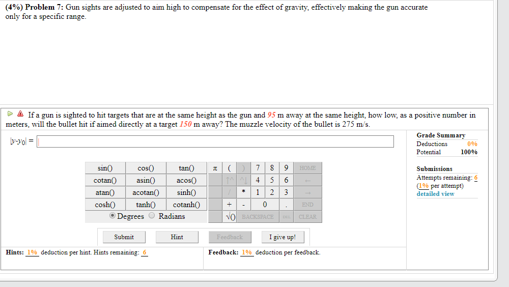 Solved 4 Problem 7 Gun Sights Are Adjusted To Aim Hig Chegg Com gun sights are adjusted to aim hig