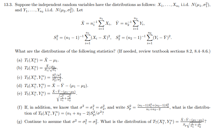 Solved 13 3 Suppose The Independent Random Variables Hav Chegg Com