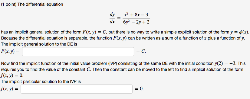 Solved The Differential Equation Dy Dx X 2 8x 3 6y 2 Chegg Com Solved The Differential Equation Dy Dx X 2 8x 3 6y 2 Chegg Com