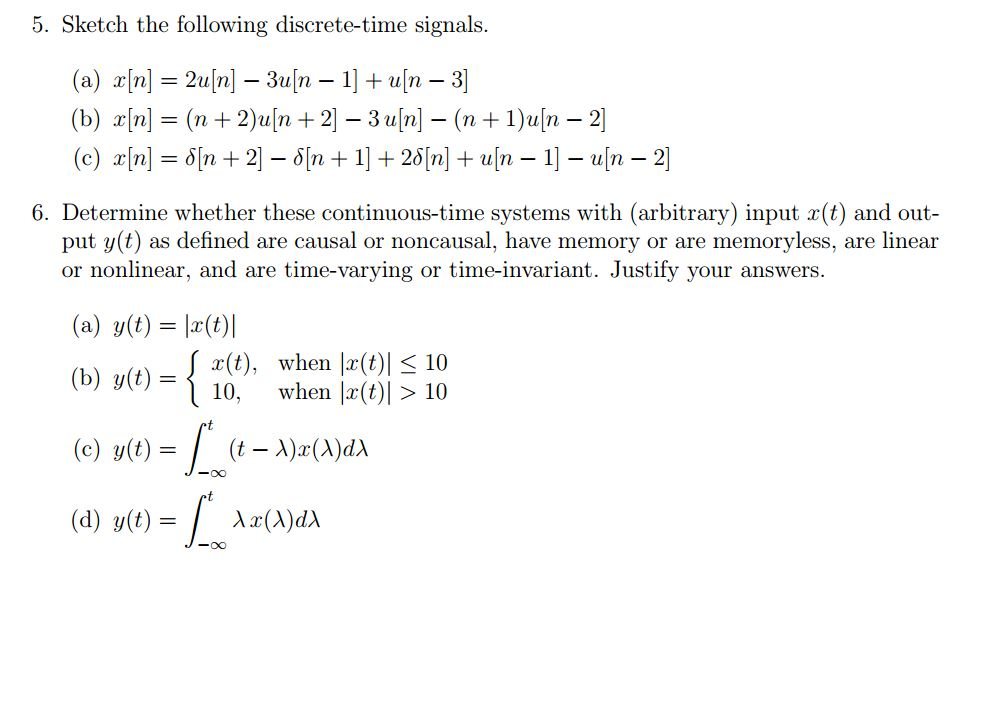 Solved Sketch The Following Discrete Time Signals A X Chegg Com