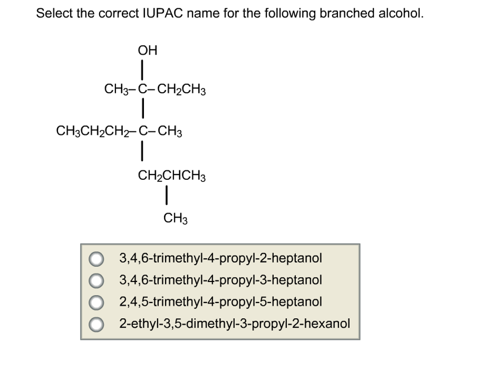 Select the correct IUPAC name for the following br.