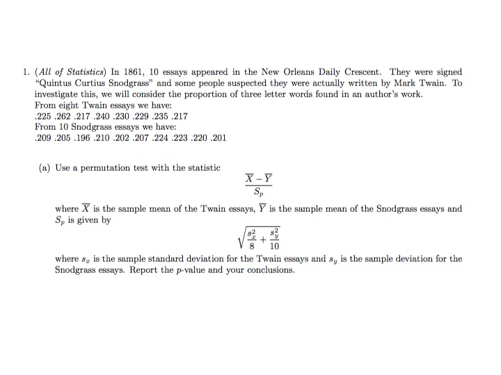 Solved This Question Needs To Be Done Using Rprogramming All Of Statistics In Essays Appeared In The New Environmental Health Essay also How To Write A Thesis Statement For An Essay What Is Thesis In An Essay