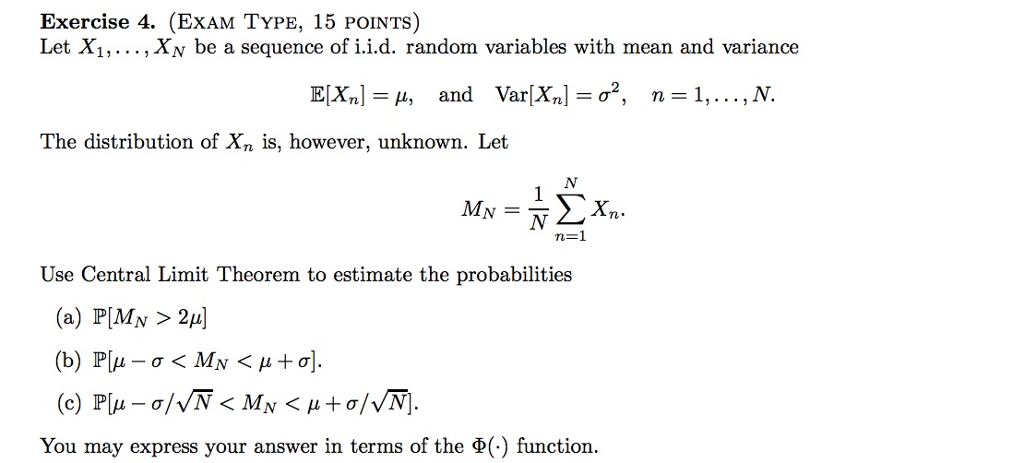 Let X 1 X N Be A Sequence Of I I D Random V Chegg Com