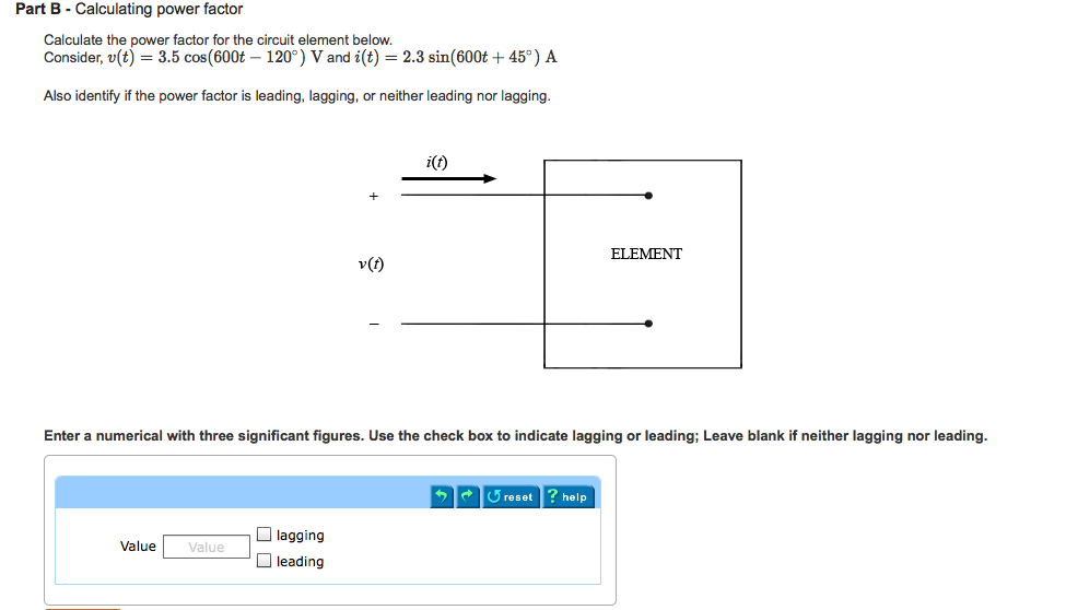 Solved Part A Calculating Average And Reactive Power Calc Chegg Com