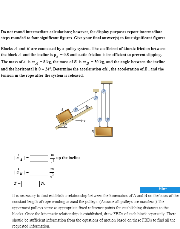 pulley system calculations