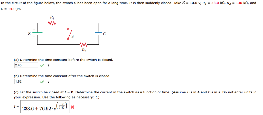 Solved In The Circuit Of The Figure Below, The Switch S H