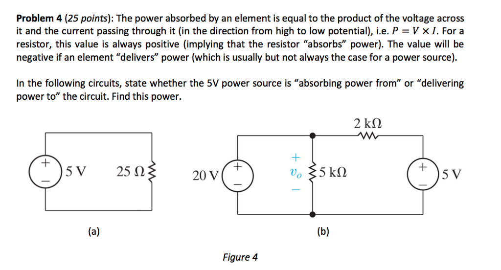 Solved The Power Absorbed By An Element Is Equal To The Chegg Com