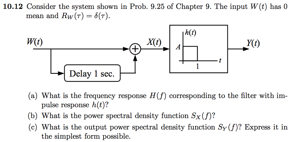 Solved Consider The System Shown In Prob 9 25 Below Of Chegg Com