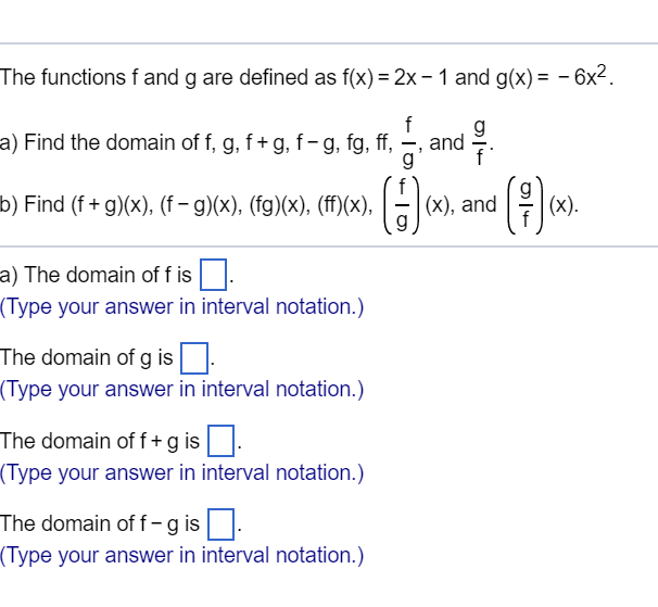 Solved The Functions F And G Are Defined As F X 2x Chegg Com