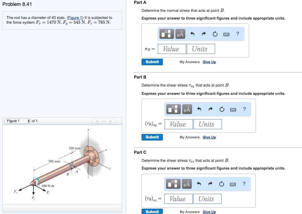 Solved The rod has a diameter of 40 mm. (Figure 1) It is