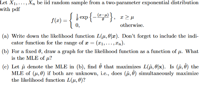 Solved Let Xi Be Iid Random Sample From A Two Par Chegg Com
