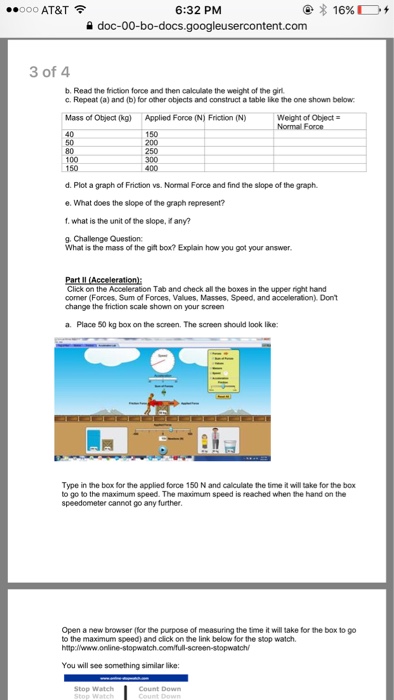 Solved Open Up The University Of Colorado Phet Forces A Chegg Com