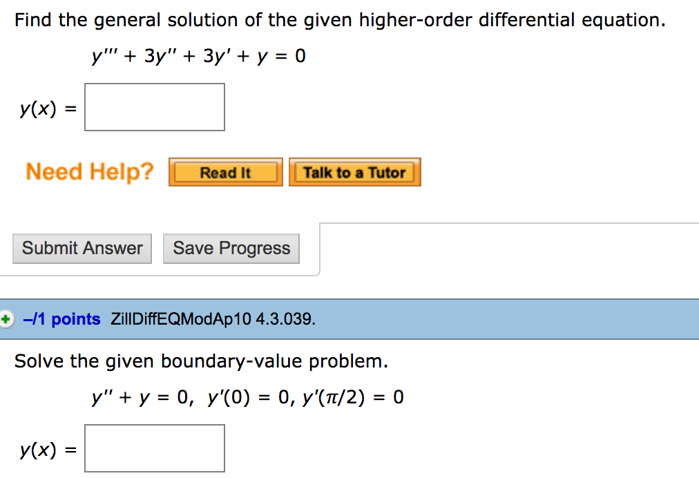Solved 1) Find The General Solution Of The Given Highero