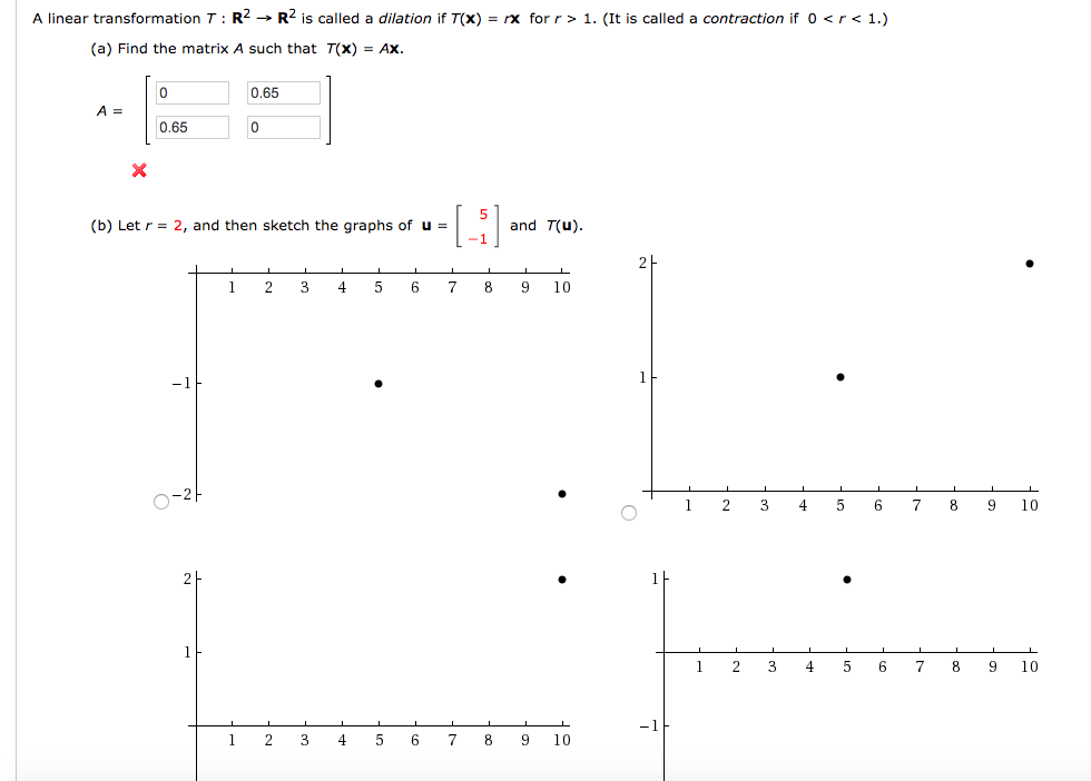 Solved A Linear Transformation T R2 R2 Is Called A Di Chegg Com