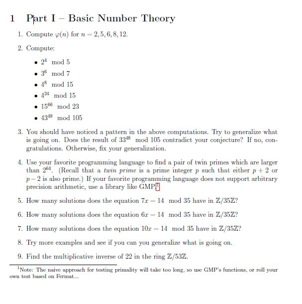 basic number theory review