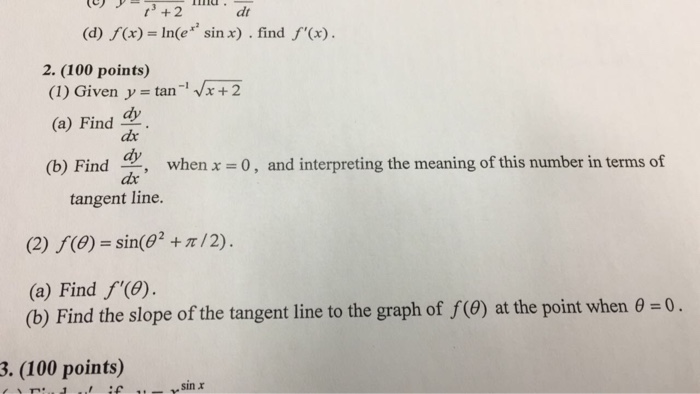 Solved Given Y Tan 1 Squareroot X 2 Find Dy Dx Find Chegg Com