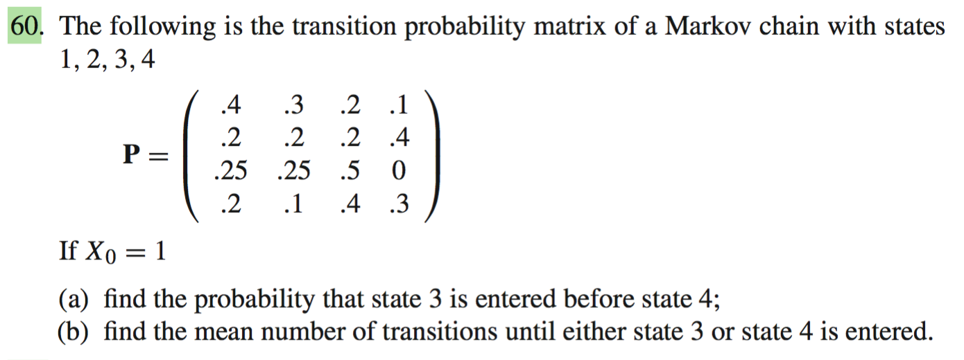 transition probability matrix calculator