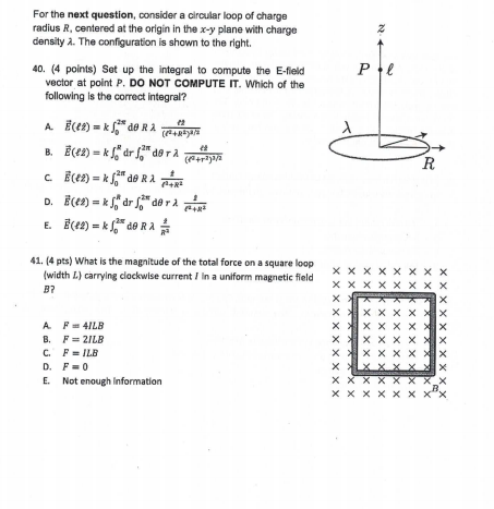 Solved For The Next Question Consider A Circular Loop Of Chegg Com