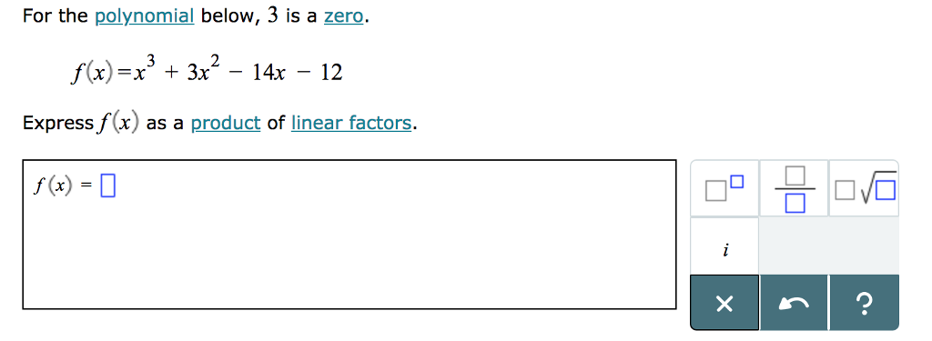 Solved For The Polynomial Below, 3 Is A Zero. F(x)=x3 + 3