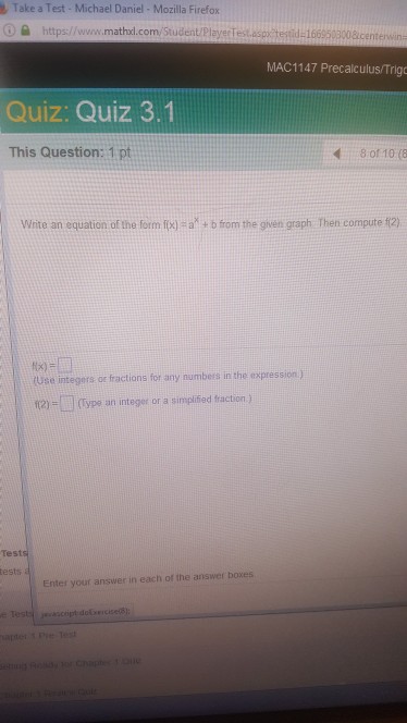 Solved Write An Equation Of The Form F X A X B From Th