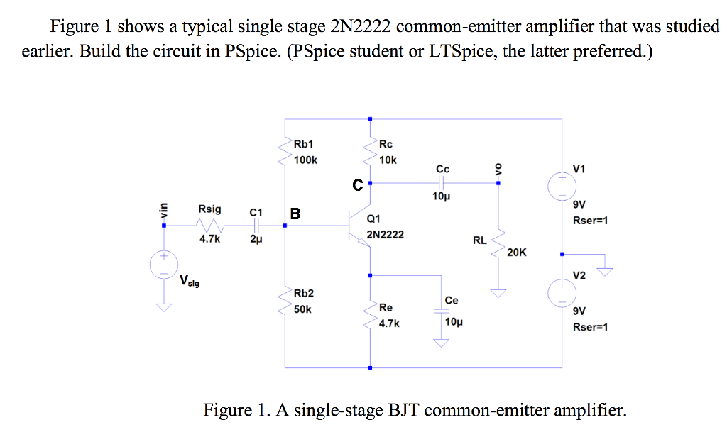 Solved Figure 1 Shows A Typical Single Stage 2n2222 Commo Chegg Com