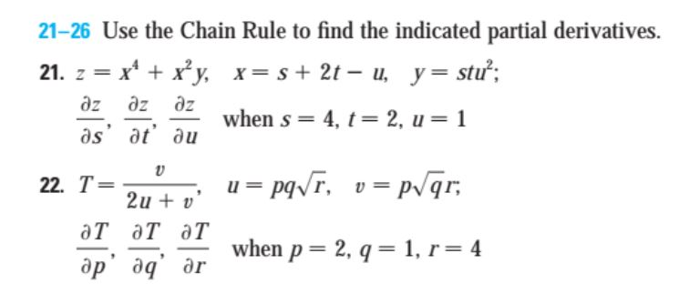 21 26 Use The Chain Rule To Find The Indicated Chegg 