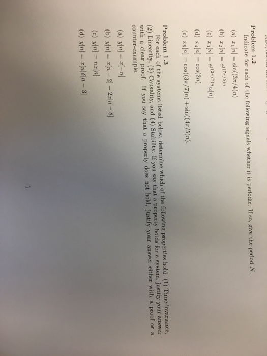 Indicate For Each Of The Following Signals Whether It Chegg Com