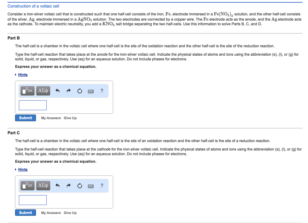 What Is The Net Cell Reaction For The Ironsilver Voltaic