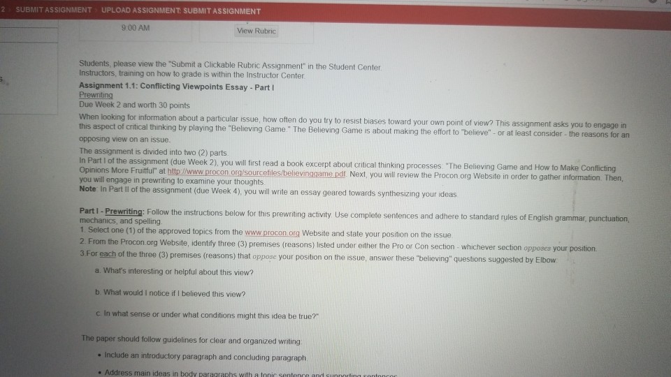 Assignment 1 1 conflicting viewpoints essay part i prewriting 02 image