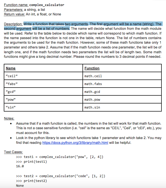 Solved Name Complex Calculator Unc Parameters A String