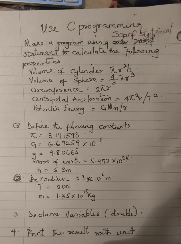 Solved Make A Program Using Statement To Calculate The Fo Chegg Com