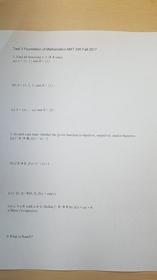 Solved Test 3 Foundation Of Mathematics Mat 206 Fall 2017