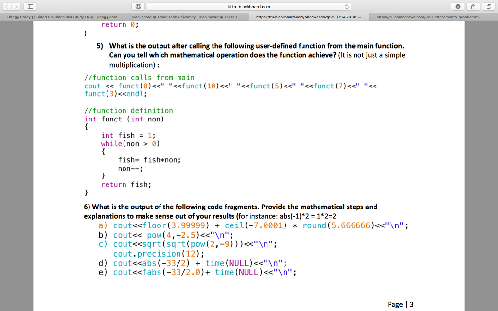 Solved Code In C And Make Sure Your Answer Is Clear Ans Chegg Com