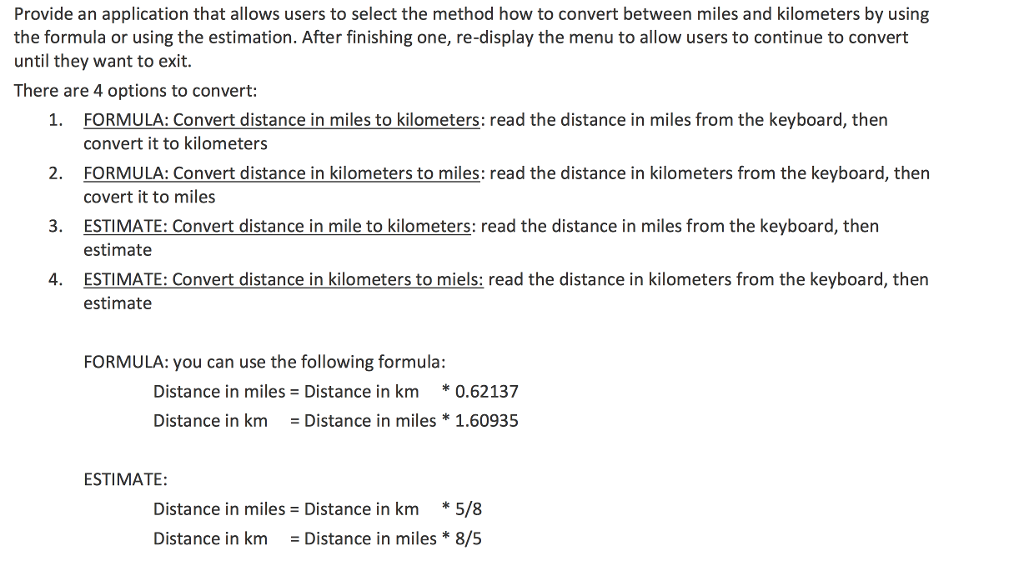 Thank You Very Much Provide An Application That Allows Users To Select The Method How To Convert Between Miles And Thank You Very Much Provide An Application That Allows Users To Select The Method How To Convert Between Miles And