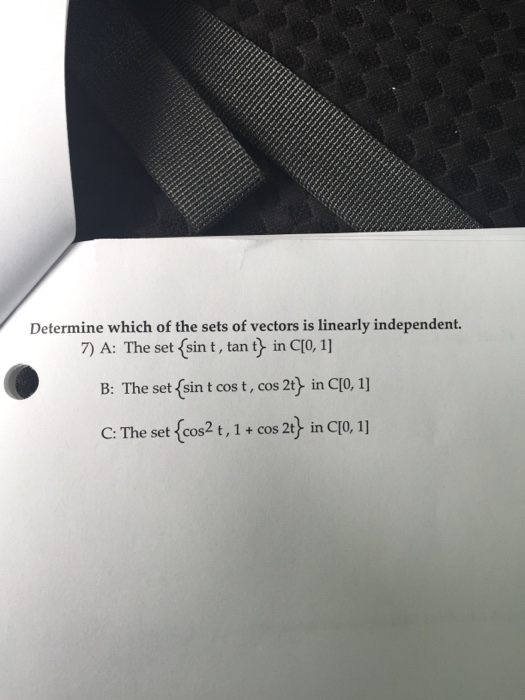 Solved Determine Which Of The Sets Of Vectors Is Linearly