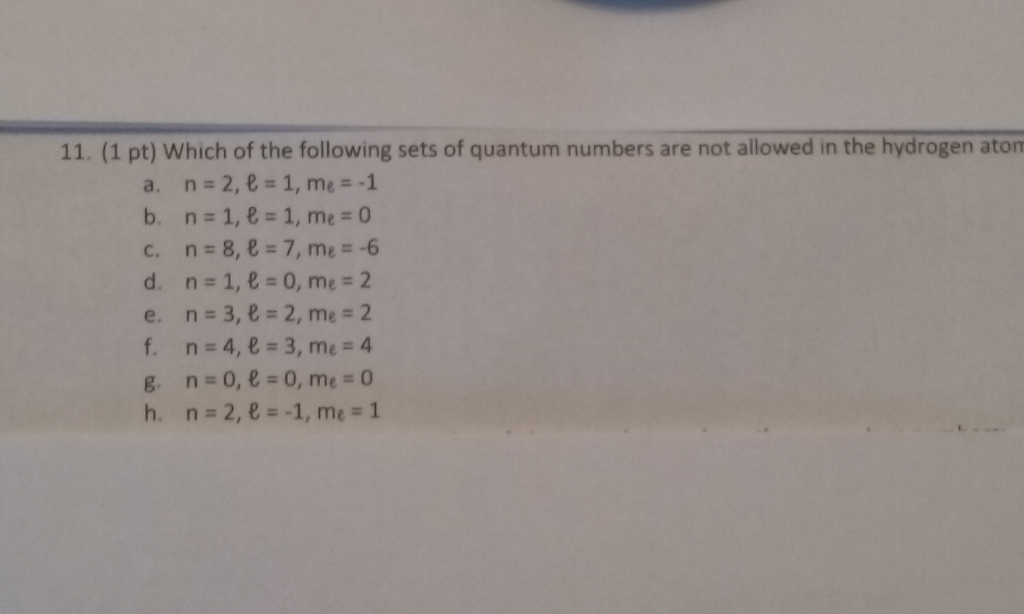 ... Numbers Are Of Quantum Sets Solved: Of The Following Which