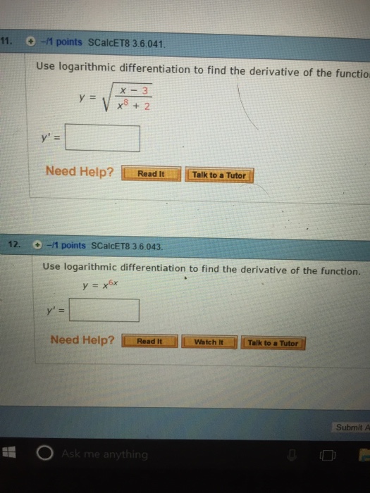 Use Logarithmic Differentiation To Find The Chegg Com