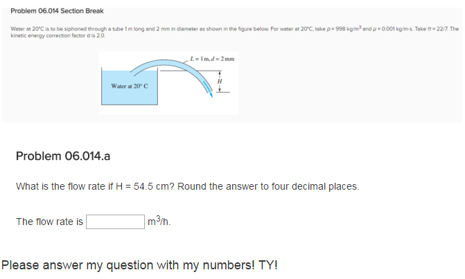 Solved Water At degreec It To Siphoned Through A Tube 1 Chegg Com