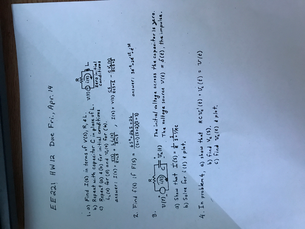 Solved Find I S In Terms Of V S R L B Repeat With Chegg Com