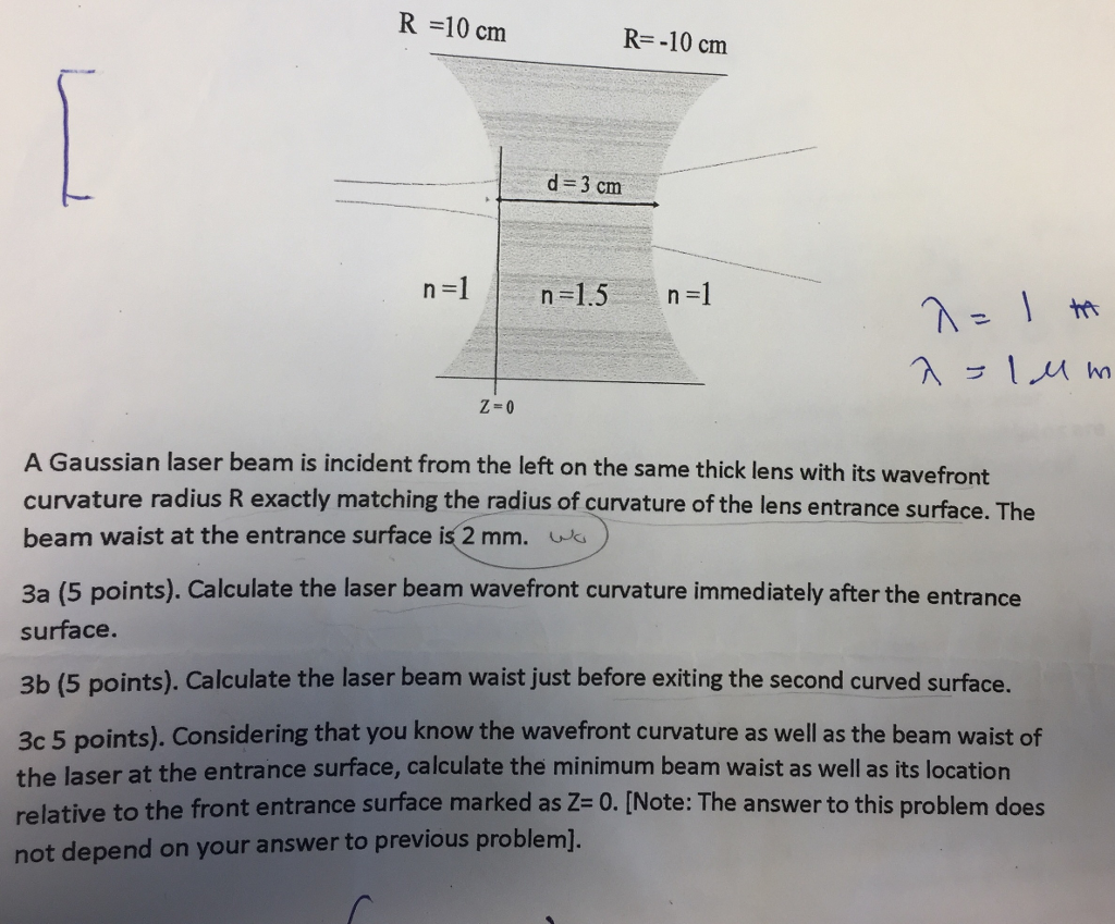 Solved R 10 Cm R 10 Cm D 3 Cm N 1 N 1 5 N 1 Z 0 A Gau Chegg Com