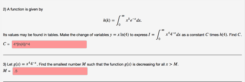 Solved A Function Is Given By H K Integral Infinity 0 Chegg Com