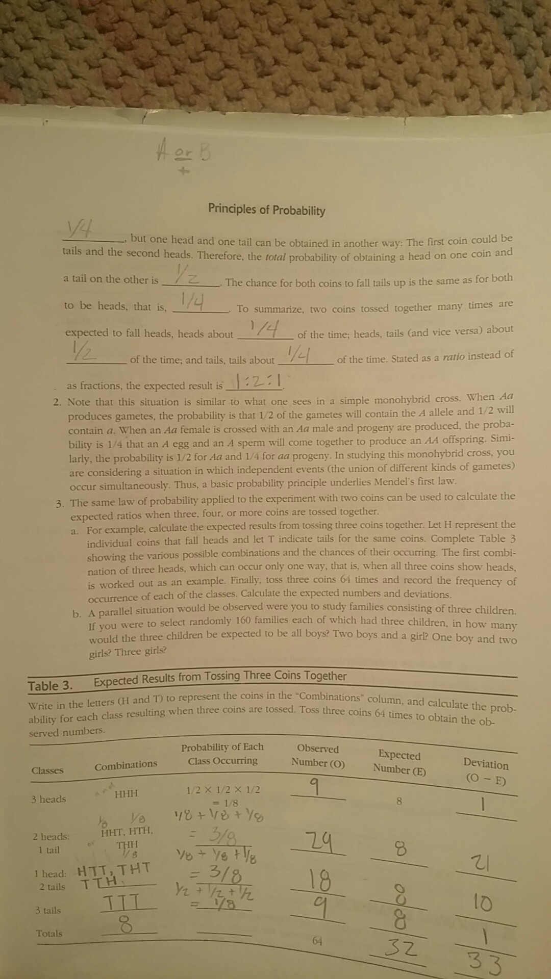 Solved Principles Of Probability But One Head And One Tai Chegg Com