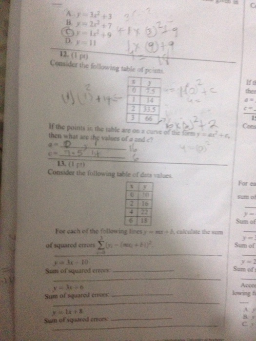 Y 3x 2 3 Y 2x 2 7 Y 1x 2 9 Y 11 Chegg Com