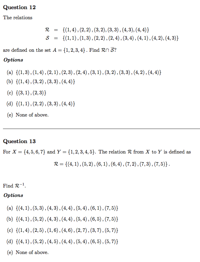 Solved The relations R = {(1, 4), (2, 2), (3, 2), (3, 3), | Chegg.com