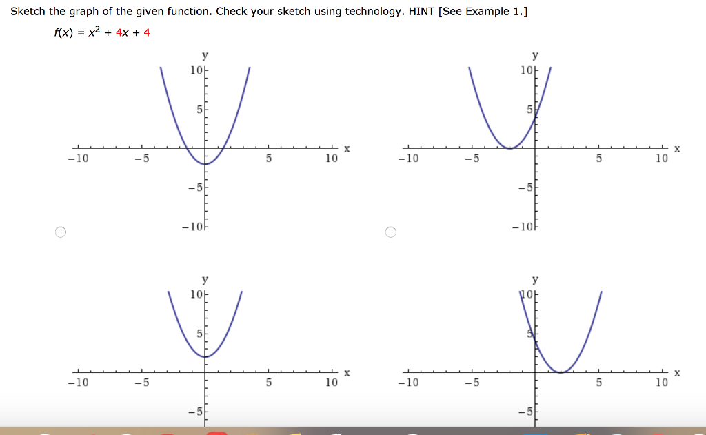 Solved Sketch The Graph Of The Given Function Check Your