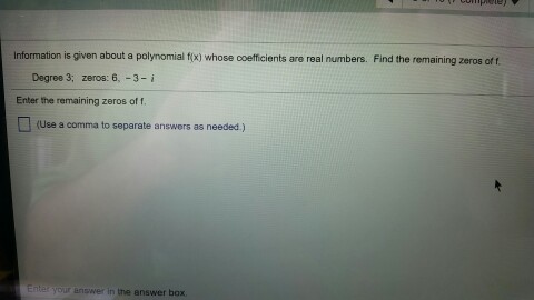 Information Is Given About A Polynomial F X Whose Chegg 