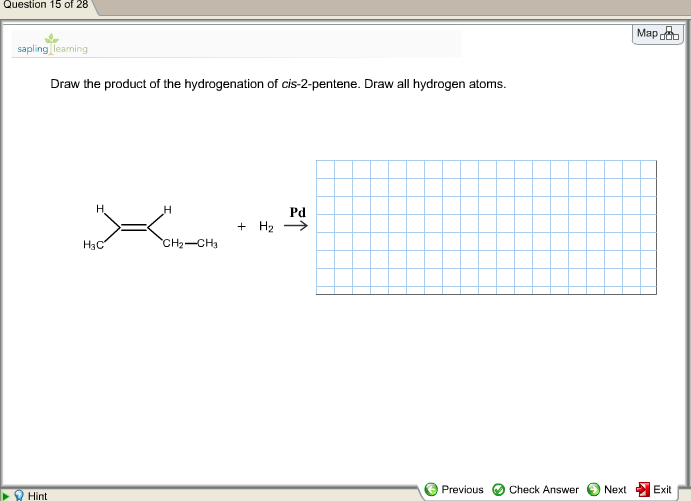 Solved Draw The Product Of The Hydrogenation Of Cis2pen...