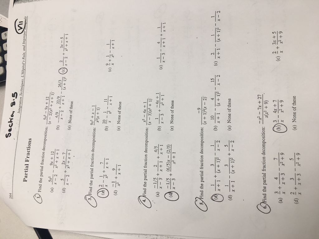 Solved Find The Partial Fraction Decomposition 5x 2 9x Chegg Com