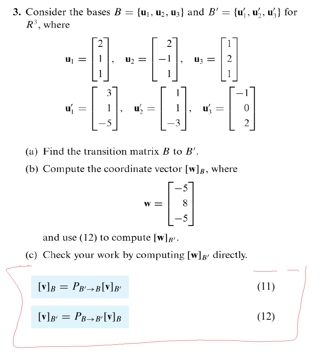 3 Consider The Bases B U1 U2 U3 And B U1 U2 Chegg Com